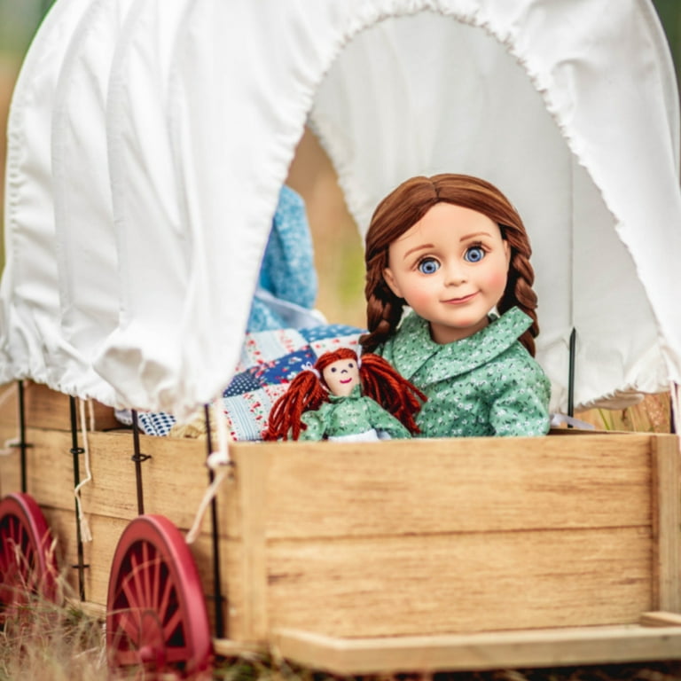 The Queen's Treasures 18 inch Doll Furniture, Officially Licensed Little House on The Prairie Doll, Clothes and Accessory Storage Trunk, Compatible
