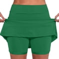 thumbnail image 1 of Women's Mid Waist Skort with Pockets - Active Casual Two Piece, Polyester Material, Versatile Wear, 1 of 4