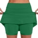 thumbnail image 1 of Falda pantalón de cintura media con bolsillos para mujer - Conjunto informal y deportivo de falda y pantalón corto, 1 of 6