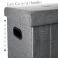 thumbnail image 5 of Simplify Collapsible Polyester Adult Flip Top Hamper Ottoman in Grey, 5 of 9