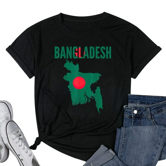 Womens Bangladeshi - Bangladesh Country Map Flag T-Shirt Black Small