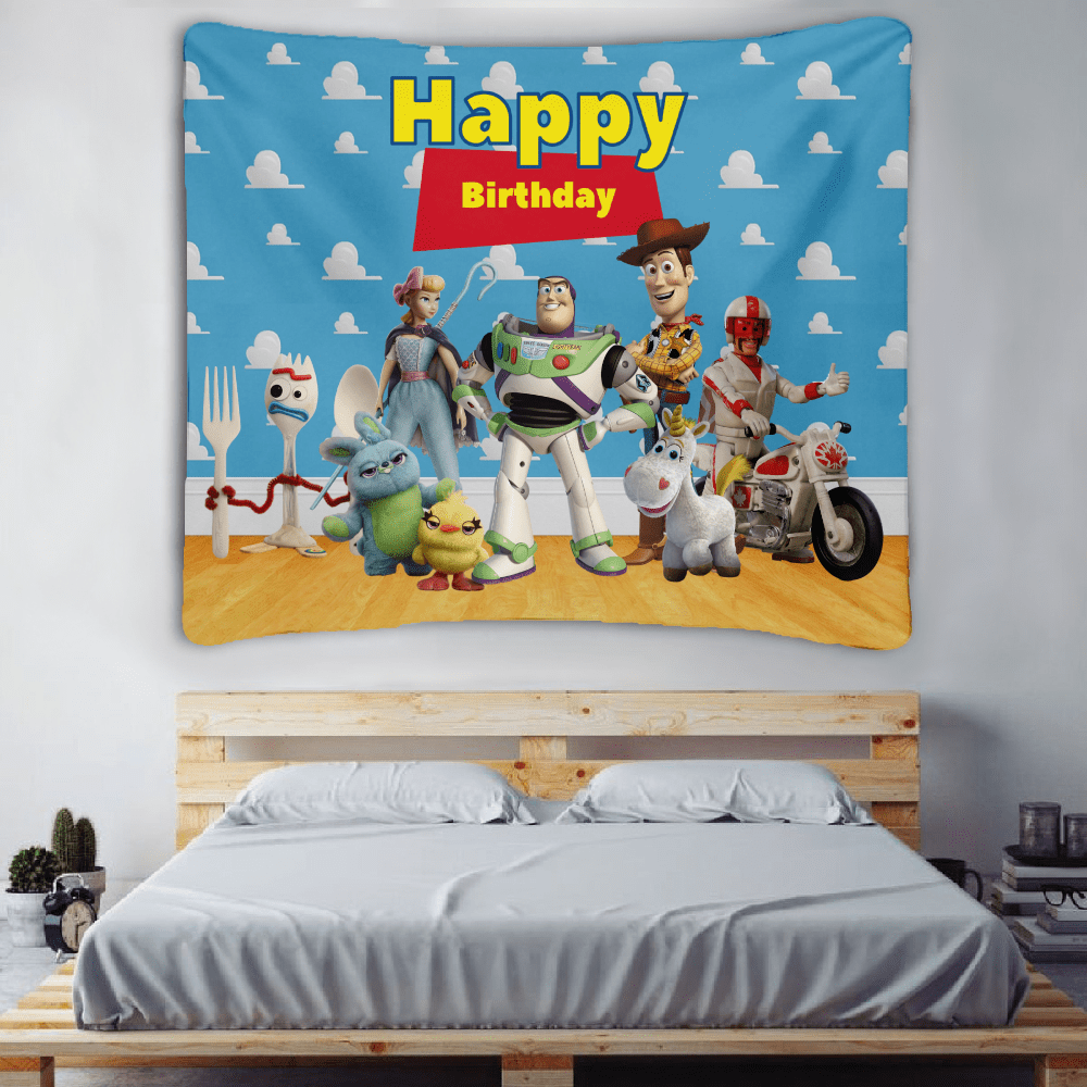 Toy Story Hanging Tapestry Charming Dramatic Cute Pattern Wall Decor