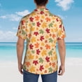 thumbnail image 4 of Balery Autumn Maple Leaves Camisas hawaianas de manga corta para hombre, camisas playeras de corte holgado, camisas de vacaciones con botones,Large, 4 of 7