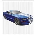 thumbnail image 3 of Ambesonne Teen Room Shower Curtain, Race Car Vivid, 69"Wx75"L, Blue Grey, 3 of 3