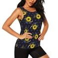 thumbnail image 2 of Xecao Sunflowers print women's scoop neck, loose-fit workout tank tops for the gym., 2 of 9