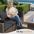 thumbnail image 4 of TANGJEAMER 10 Piece Patio Furniture Set with Fire Pit Table, All Weather Outdoor Sectional PE Rattan, Patio Conversation Sets with Cushions and Glass Coffee Table for Garden Lawn Balcony, 4 of 12