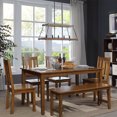 thumbnail image 4 of LNC Farmhouse 5-Light Black Rectangle Chandelier,LED Linear Wood Kitchen Island Light, 4 of 11