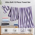 thumbnail image 3 of Jessy Home 12 Piece Dark Purple Towel Set Soft Bath Towel for Bathroom-4 Bath Towels, 4 Hand Towels, 4 Washcloths Highly Absorbent Bath Sheet for Hotel & Spa, 3 of 7