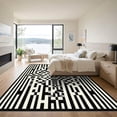 thumbnail image 3 of ODIKA 8'x10' Machine Washable Non-Slip Area Rug, Geometric Black High Traffic Rug with Pad, Black, 1063482, 3 of 8