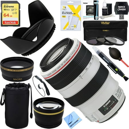 Canon EF 70-300mm f/4-5.6L IS USM UD Telephoto Zoom Lens for Canon EOS SLR Cameras + 64GB Ultimate Filter Bundle