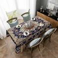 thumbnail image 3 of Medallion Oriental Rectangle Tablecloths 60x140,Boho Traditional Tribal Ethnic Flower Table Cloth Table Cover Indoor/Outdoor Tabletop Decor for Wedding Holiday Party Dinner Baby Shower, 3 of 7