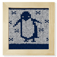 thumbnail image 1 of Penguin tejer patrón illiustration nórdicos Pantalla de escritorio de pared de fotograma cuadrado, 1 of 4