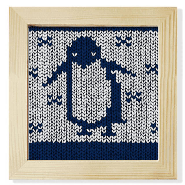 Penguin tejer patrón illiustration nórdicos Pantalla de escritorio de pared de fotograma cuadrado