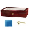 Dido 12 Slots Wooden Watch Display Case Glass Top Jewelry Wrist Watch Storage Organizer Gifts