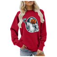 thumbnail image 1 of Wyzesi Chandails en Molleton en Coton pour Femmes Longues Décontracté Imprimé Col Rond Manches Longues Top6, 1 of 4