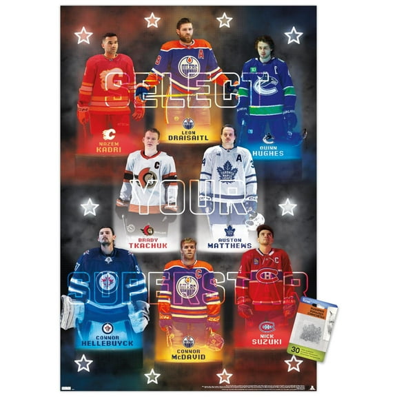 NHL League - Superstars 24 Wall Poster with Pushpins, 22.375" x 34"