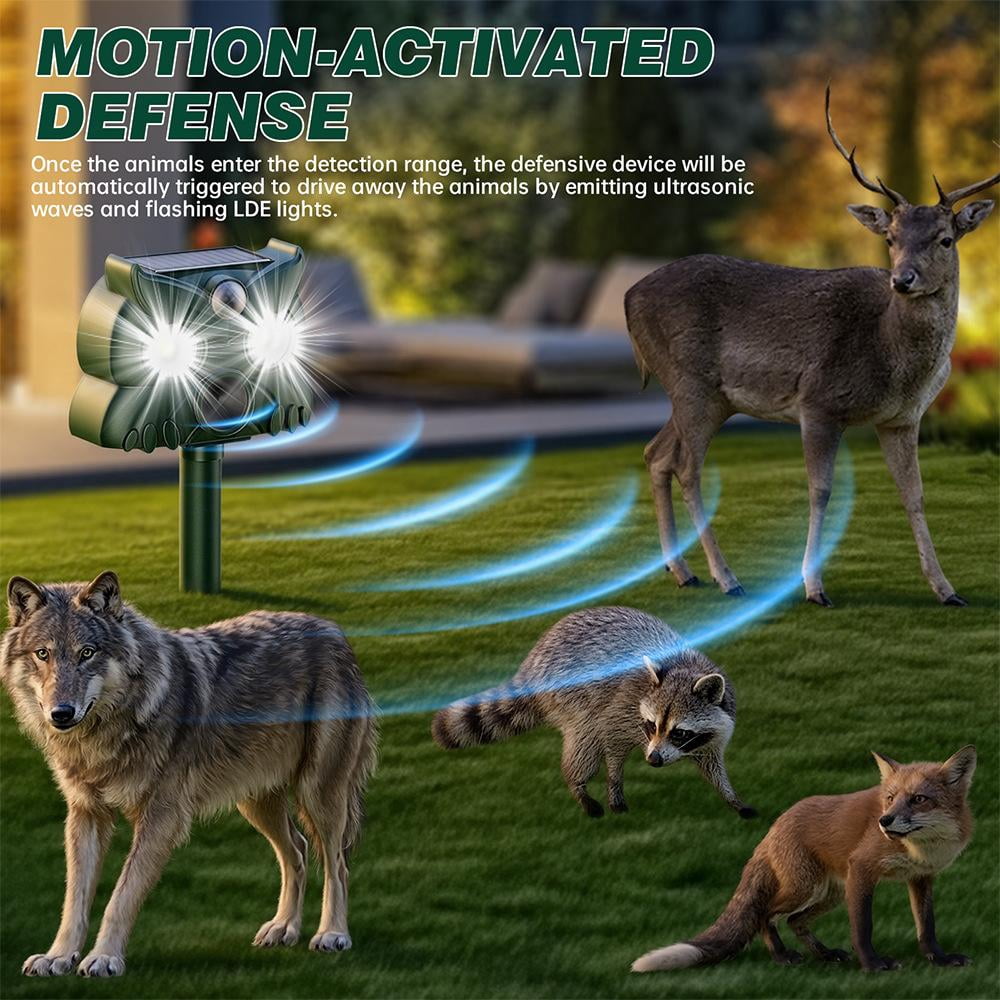 Ultrasonic Animal Repeller,Solar Pest Animal Repellent Outdoor,Squirrel Repellent,Animal Deter Devices Outdoor