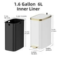thumbnail image 4 of KSSKSS 1.6 Gallon/6L Slim Stainless Steel Bathroom Trash Can with Lid, Soft-Close Small Garbage Bin for Narrow Spaces, White, 4 of 8