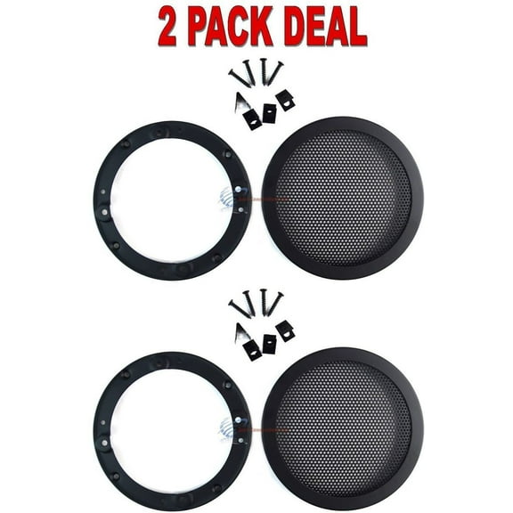 2 Pcs 4.5" Inch Car Speaker Woofer Steel Mesh Grill with Speed Clips and Screws