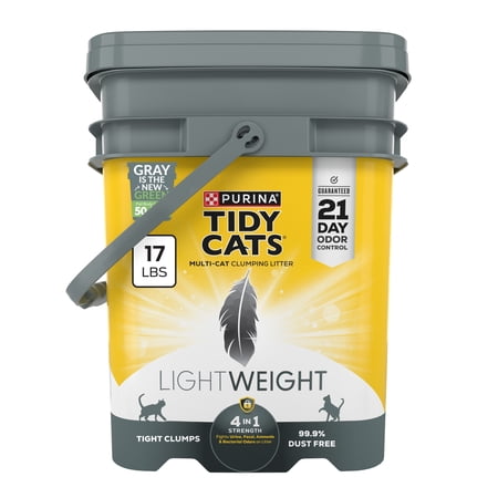 Purina Tidy Cats 4-In-1 Strength LightWeight Cat Litter Floral Scent 17 lb Pail