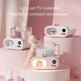 thumbnail image 3 of Encantadora taza de café de muñeco de nieve, calentador de tazas, mesa de leche de té, tapete de calentamiento de 3 tazas, luz de noche con pantalla LED de temperatura ajustable JAMW Sencillez, 3 of 5