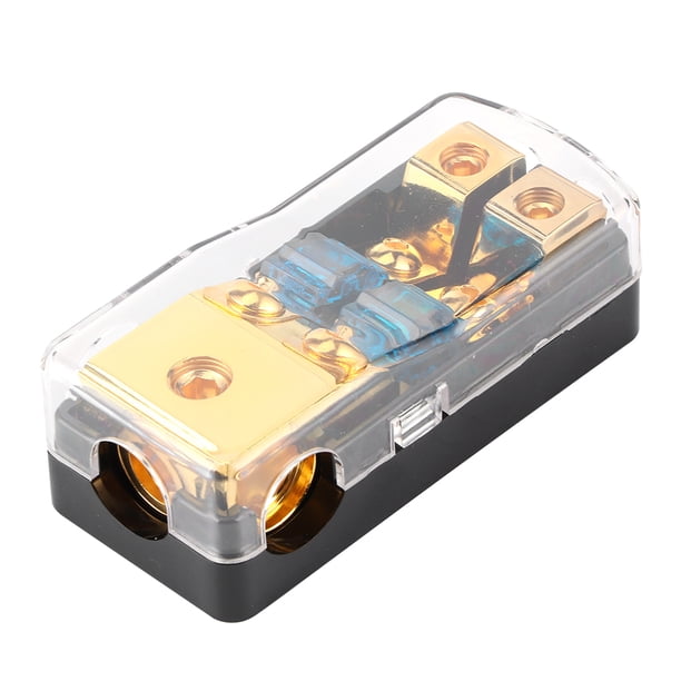 M Buder Bloque de Distribución de Fusibles 0/4 Calibre a 4/8 Calibre 60A 2 Vías Portafusibles Mini ANL para Audio de Coche y Barco (11 cm / 4.33 inches)