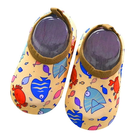 

TQWQT Baby Shoes for Boys Girl Kids Girls Cartoon Swim Water Barefoot Aqua Socks Non-Slip Shoes Khaki 2-3 Years