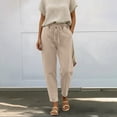 thumbnail image 3 of QURATI Women's Wide Leg Jeans High Waisted Stretchy Straight Leg Baggy Denim Pants Womens Bottoms Khaki M, 3 of 3