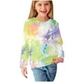 thumbnail image 2 of LFEOOST Girls Striped Printed Sweatshirts Kids Tie Dye Crewneck Long Sleeve Pullover Tops 3-14 Years Birthday Gifts for Teen Girls Boys Multicolor 5 Years, 2 of 6