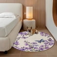 thumbnail image 3 of Purple Flowers Round Area Rugs Collection 3', Butterfly Spring Floral Rustic Farmhouse Non Slip Indoor Circular Throw Runner Rug Floor Mat Carpet for Living Room Dining Table Bedroom Nursery, 3 of 9