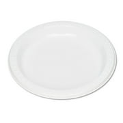Tablemate 7644WH 7 in. Diameter Plastic Dinnerware Plates - White (125/Pack)