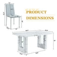 thumbnail image 2 of ExtraLco 7 Piece Dining Table Set for 6, White Marble Look Table with 6 Light Gray PU Chairs, 2 of 10