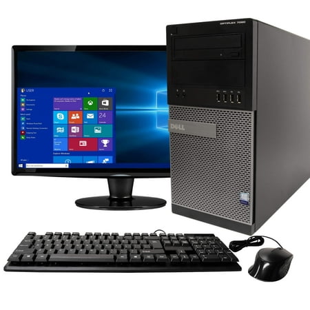 DELL Optiplex 7020 Tower Computer PC, Intel Quad-Core i5, 2TB HDD, 16GB DDR3 RAM, Windows 10 Pro, DVD, WIFI, 22in Monitor, USB Keyboard and Mouse (Used - Like New)