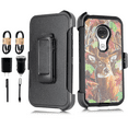thumbnail image 1 of Value Pack for 5.7" Motorola Moto G7 Play Armor Holster Belt Clip Kickstands Hybrid Shockproof Bumper Screen Protector Dual Layer Raised Bevel Design Enhance Camera Combo Phone Case + [Deercamo], 1 of 4