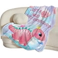 thumbnail image 2 of Dinosaur Blanket for Girls Women Gifts Just A Girl Who Loves Dinosaurs Throw Blanket for Kids Adults Ultra Soft Cozy Fleece Blanket for Couch Sofa \u200bBed 40"x50", 2 of 6