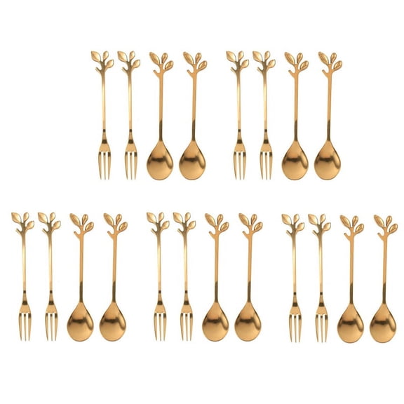 Tableware Coffee Spoon Fork,20 Pack(10 Spoons 10 Forks) Little Espresso Spoon and Appetizer Dessert Forks Set