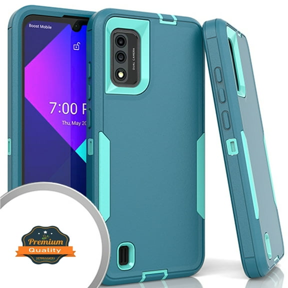 for Wiko Ride 3 Slim Hybrid Shockproof Silicone Rubber TPU   Hard PC Heavy Duty Hard Three Layer Full Body Protection Cover ,Xpm Phone Case [Blue Teal]