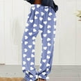 thumbnail image 4 of hotojiny Womens Fuzzy Pajama Pants Soft Fleece Pj Bottoms Plus Size Cozy Sherpa Lounge Sleepwear Heart Warm Pants, 4 of 6