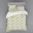 thumbnail image 1 of Floral Duvet Cover Set, Spring Flowers with Curled Leafy Branches Blooming Flora Concept, Bedding Set with Shams and Fitted Sheet, 3 Sizes, by Ambesonne, 1 of 3
