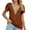 Brown-35, variant on Mittory Women Lace V Neck T Shirts Ruffle Short Sleeve Summer Tunic Tops Shirts Blouses