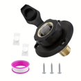 thumbnail image 2 of LEEYNEER RV Freshwater Inlet with Check Valve  Brass Water Connection  3/4” NH Female to 1/2” NPT Male Thread Flange  Motorhome Camper Trailer Boat Compatible  Includes Dust Cap And PTFE, 2 of 5