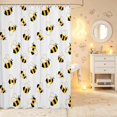 thumbnail image 2 of Erosebridal Kawaii Bee Shower Curtain 72Wx78L,Nature Wildlife Theme Bath Curtain,White Yellow, 2 of 5