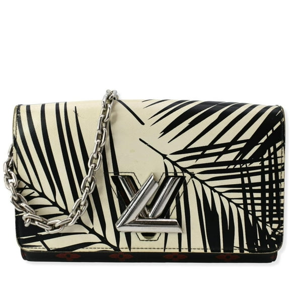 Pre-Owned LOUIS VUITTON Monogram Palm Twist Chain Wallet White