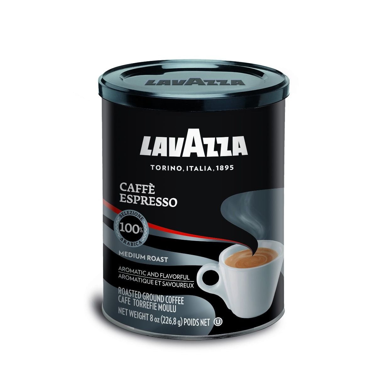 Lavazza Caffe Espresso Ground Coffee Blend, Medium Roast, 8Ounce Can