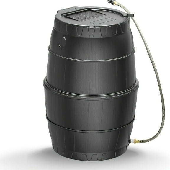 [45G Shining Rain Barrel] 45 Gallon Shining Rain Barrels | BPA Free Water Catcher With Spigot, Lid, And Hose For Outdoor Use