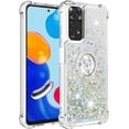 thumbnail image 4 of for Xiaomi Redmi Note 11 4G Glitter Case with Ring Holder, Bling Sparkle Floating Liquid Soft TPU Cushion Fashion Clear Case Cover for Xiaomi Redmi Note 11 4G/Redmi Note 11S  Silver, 4 of 14