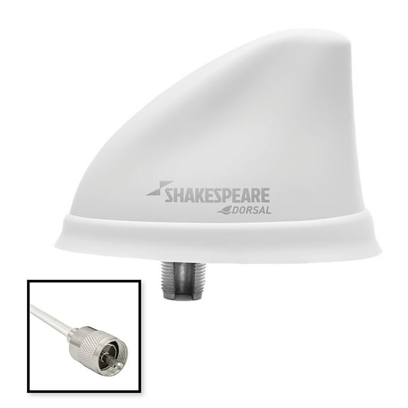 Shakespeare Dorsal Antenna White Low Profile 26' RGB Cable w/PL-259 | Bundle of 2