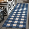 thumbnail image 2 of SAFAVIEH Courtyard Caitriona Checkered Indoor/Outdoor Runner Rug, Blue/Beige, 2'3" x 8', 2 of 11