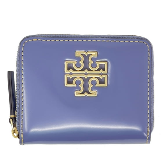 Tory Burch Britten Smooth Patent Leather Bifold Wallet (Dark Lotus)