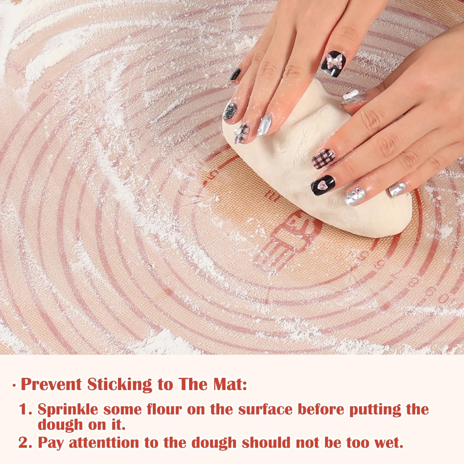 Non-slip Silicone Pastry Mat Extra Large With Measurements 28''by 20'' For Baking  Counter Dough Rolling Oven Liner Fondant/pie Crust By Red